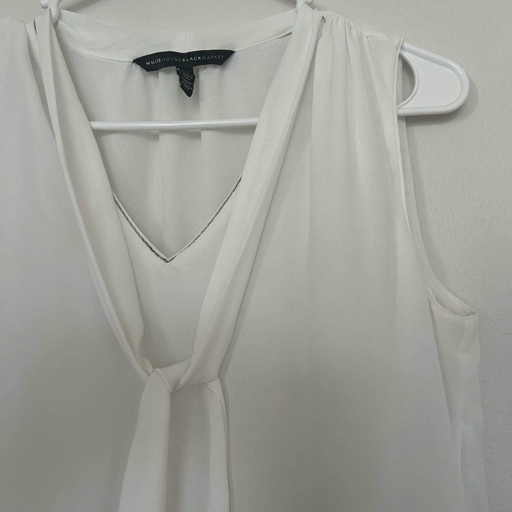 WHBM Elegant White Sleeveless Top - Picture 5 of 7